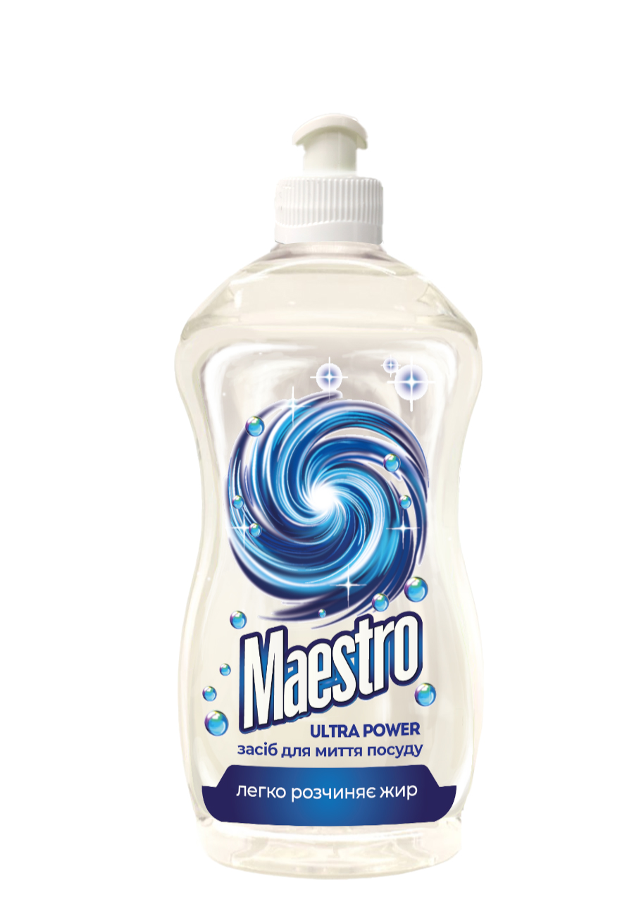 Рідкий миючий засіб для посуду "ULTRA POWER" ТМ "Maestro" 500мл